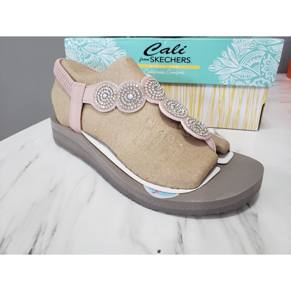 NEW‎ SIZE 5 Skechers Cali Meditation Stars & Sparkle Sandals Slingback Thong